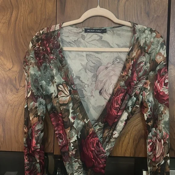 NWO JALOUX /Zalu rayon Wrap around Vintage Gorgeous Dress Size Large See video - Picture 5 of 12